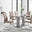 Imperia Grey Modern High Gloss Dining Table And 6 Cappuccino Beige Lorenzo Dining Chairs Set