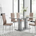 Imperia Grey Modern High Gloss Dining Table And 6 Cappuccino Milan Dining Chairs Set