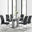 Imperia Grey Modern High Gloss Dining Table And 6 Black Lorenzo Dining Chairs Set