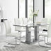 Imperia Grey Modern High Gloss Dining Table And 6 White Lorenzo Dining Chairs Set