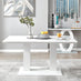 Imperia 6 White Dining Table and 6 Grey Pesaro Silver Leg Chairs