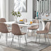 Imperia White High Gloss Dining Table And 6 Cappuccino Beige Corona Silver Chairs Set