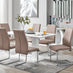 Imperia White High Gloss Dining Table And 6 Cappuccino Beige Lorenzo Dining Chairs Set