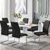 Imperia White High Gloss Dining Table And 6 Black Lorenzo Dining Chairs Set
