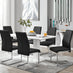 Imperia White High Gloss Dining Table And 6 Black Lorenzo Dining Chairs Set