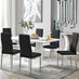 Imperia White High Gloss Dining Table And 6 Black Milan Chairs Set