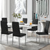 Imperia White High Gloss Dining Table And 6 Black Milan Chairs Set