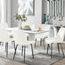 Imperia 6 White Dining Table and 6 Cream Pesaro Black Leg Chairs