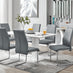Imperia White High Gloss Dining Table And 6 Elephant Grey Lorenzo Dining Chairs Set