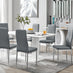 Imperia White High Gloss Dining Table And 6 Grey Milan Chairs Set