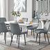 Imperia 6 White Dining Table and 6 Grey Pesaro Black Leg Chairs