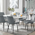 Imperia 6 White Dining Table and 6 Grey Pesaro Black Leg Chairs
