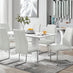 Imperia White High Gloss Dining Table And 6 White Lorenzo Dining Chairs Set
