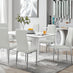 Imperia White High Gloss Dining Table And 6 White Milan Chairs Set