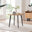 Koko Oak Effect Round Dining Table & 4 Navy Pesaro Black Leg Chairs