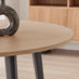 Koko Oak Effect Round Dining Table & 4 Navy Pesaro Black Leg Chairs