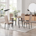 Koko Oak Effect Round Dining Table & 4 Cappuccino Milan Black Leg Chairs