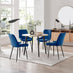 Koko Oak Effect Round Dining Table & 4 Navy Pesaro Black Leg Chairs