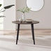 Koko Walnut Effect Round Dining Table & 4 Black Milan Black Leg Chairs