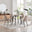 Koko Walnut Effect Round Dining Table & 4 Cappuccino Corona Black Leg Chairs