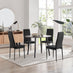 Koko Walnut Effect Round Dining Table & 4 Black Milan Black Leg Chairs