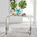 Kylo White Marble Effect Dining Table & 4 Cappuccino Lorenzo Chairs