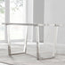 Kylo White Marble Effect Dining Table & 4 Grey Pesaro Silver Chairs