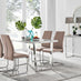 Kylo White Marble Effect Dining Table & 4 Cappuccino Lorenzo Chairs