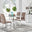 Kylo White Marble Effect Dining Table & 4 Cappuccino Lorenzo Chairs