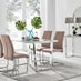 Kylo White Marble Effect Dining Table & 4 Cappuccino Lorenzo Chairs