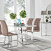 Kylo White Marble Effect Dining Table & 4 Cappuccino Murano Chairs