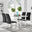 Kylo White Marble Effect Dining Table & 4 Black Lorenzo Chairs