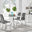 Kylo White Marble Effect Dining Table & 4 Grey Isco Chairs