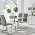 Kylo White Marble Effect Dining Table & 4 Grey Lorenzo Chairs