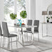 Kylo White Marble Effect Dining Table & 4 Grey Milan Chrome Leg Chairs