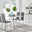 Kylo White Marble Effect Dining Table & 4 Grey Milan Chrome Leg Chairs