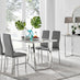 Kylo White Marble Effect Dining Table & 4 Grey Milan Chrome Leg Chairs