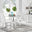 Kylo White Marble Effect Dining Table & 4 White Lorenzo Chairs
