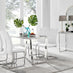 Kylo White Marble Effect Dining Table & 4 White Lorenzo Chairs