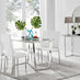 Kylo White Marble Effect Dining Table & 4 White Milan Chrome Leg Chairs