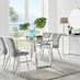 Kylo White Marble Effect Dining Table & 4 Light Grey Nora Silver Leg Chairs