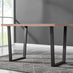 Kylo Brown Wood Effect Dining Table & 4 Green Pesaro Black Leg Chairs
