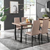 Kylo Brown Wood Effect Dining Table & 4 Cappuccino Milan Black Leg Chairs