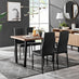 Kylo Brown Wood Effect Dining Table & 4 Black Milan Black Leg Chairs