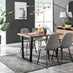 Kylo Brown Wood Effect Dining Table & 4 Grey Corona Black Leg Chairs