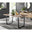 Kylo Brown Wood Effect Dining Table & 6 Green Belgravia Black Leg Chairs