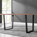 Kylo Brown Wood Effect Dining Table & 6 Grey Milan Black Leg Chairs