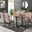 Kylo Brown Wood Effect Dining Table & 6 Cappuccino Milan Black Leg Chairs