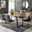 Kylo Brown Wood Effect Dining Table & 6 Cappuccino Corona Gold Leg Chairs