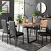 Kylo Brown Wood Effect Dining Table & 6 Black Milan Black Leg Chairs